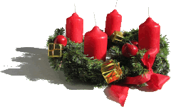 Couronne de l'Avent bougies rouges